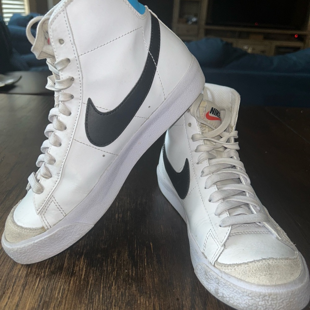 Nike Blazers White and Black Sneakers with Minimalist Design
